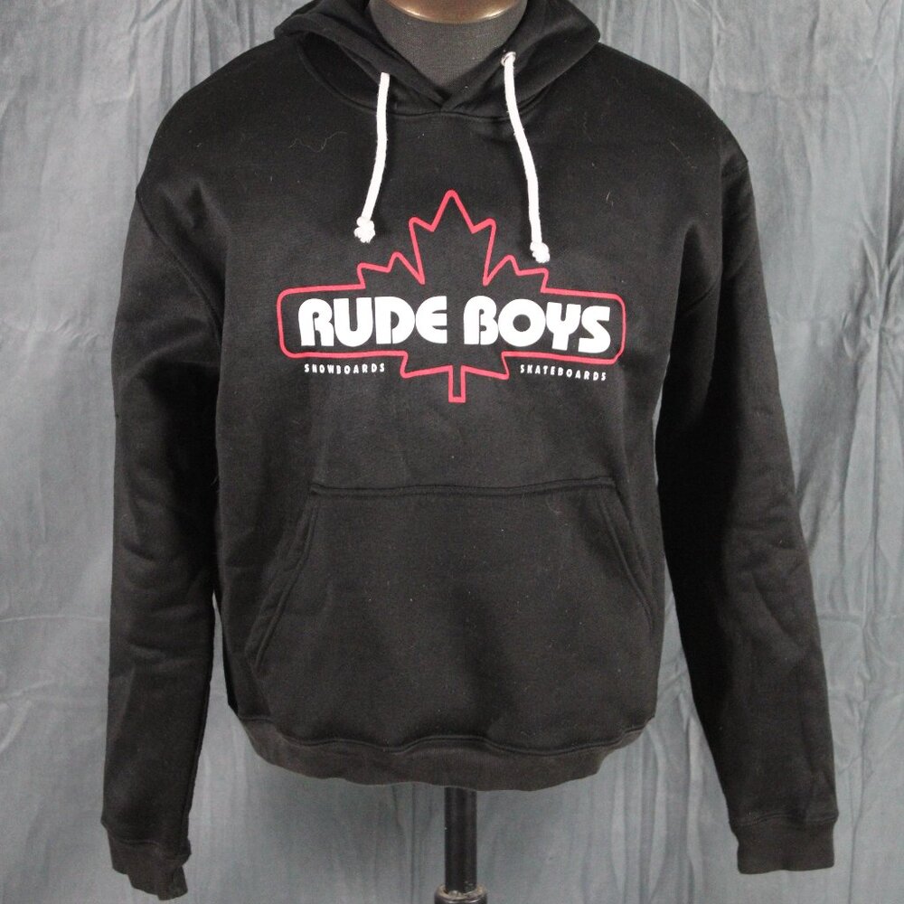 Snowboard Shop Hoodie - Rude Boys Banff Canada Maple Leaf Logo - Men's XL